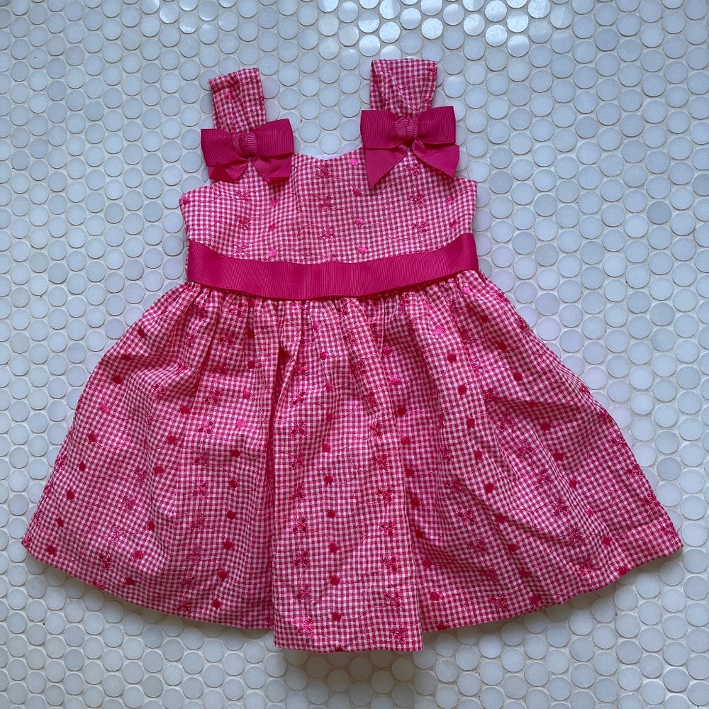 Girls 2T pink dress with bows